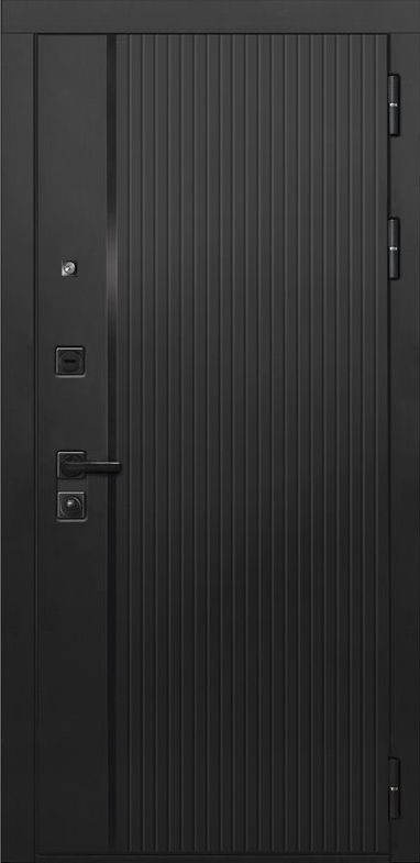 Фото Дверь ДвериПРО L-45 Д-19 (16мм, Грецкий орех + черная патина винорит) DPRO195585